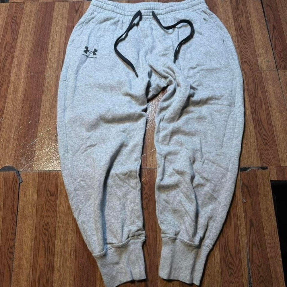 Under Armour Grey Fleece Retro Tech Sportswear Sweatpants Jogger Large